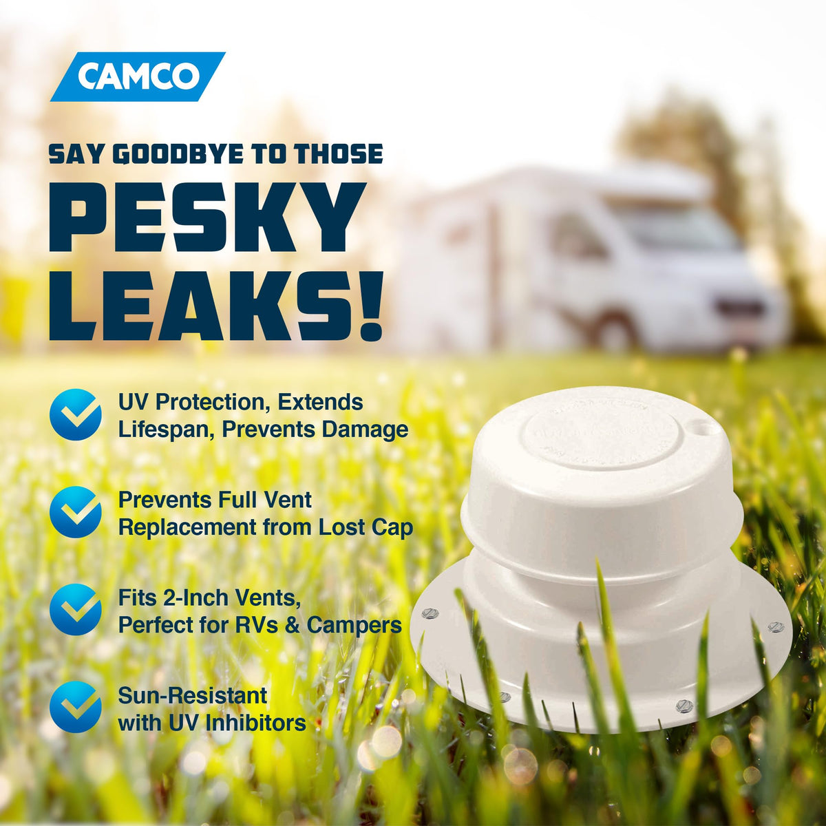 CAMCO 40034 Camco 40034 Replacement Plumbing Vent Cap (Polar White)