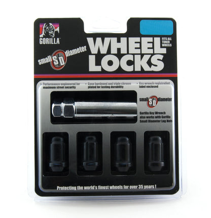 GORILLA 21631BC Gorilla Automotive 21631BC Black Chrome Small Diameter Wheel Locks (12mm x 1.50 Thread Size)