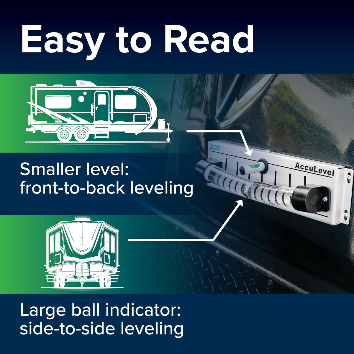 CAMCO 25563 Camco Camper/RV AccuLevel - Features Front to Back and Side to Side RV Leveling - Easy to Install (25563)