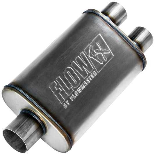 FLOWMASTER 72198 Flowmaster Flow FX Chambered Muffler – 3.00" Center In / 2.50" Dual Out