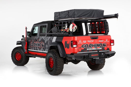 GO RHINO 5950000T-02 Go Rhino XRS Overland Xtreme Rack - Midsize Truck | Steel and Aluminum, Textured Black | 5950000T-01 | Fits 2020-2024 Jeep Gladiator JT, 4-Door