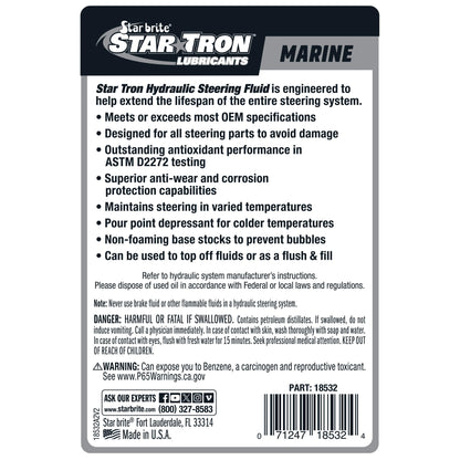 STAR BRITE 18532 STAR BRITE Hydraulic Steering Fluid, Synthetic Blend, ISO 15, Marine-Grade