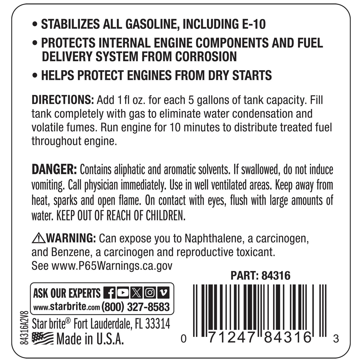 STAR BRITE 084316 STAR BRITE Pro Star Gasoline Stabilizer with Corrosion Inhibitors