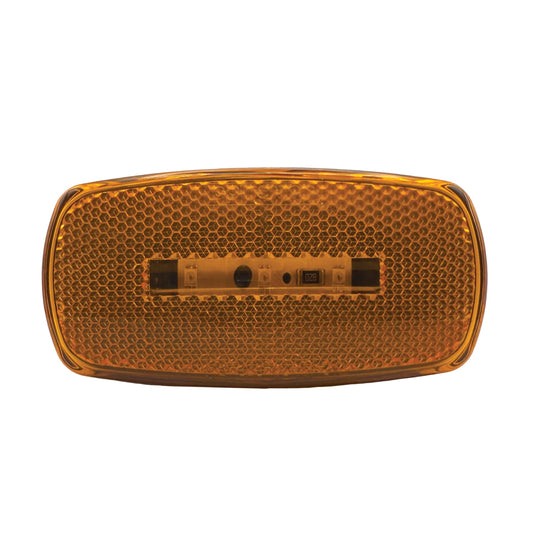 RV DESIGNER L912 RV Designer L912 - Amber Oblong Reflex LED Marker Light, Black Base