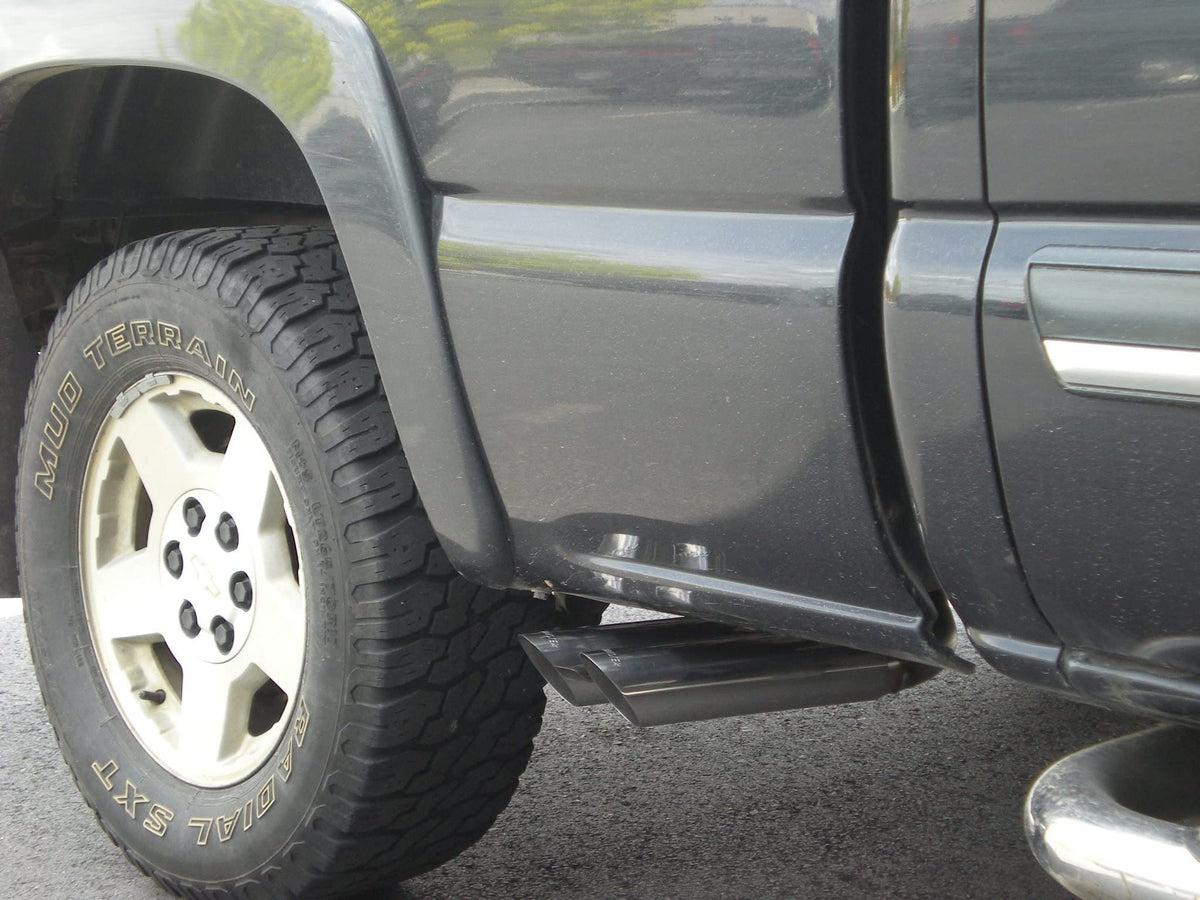 FLOWMASTER 17395 Flowmaster 17395 American Thunder Cat-Back Exhaust Kit 3 Inch Aluminized Steel 3 Inch Stainless Tips Compatible with 1999-2007 Classic Chevy Silverado GMC Sierra 1500 4.8L 5.3L Extended Cab Short Bed
