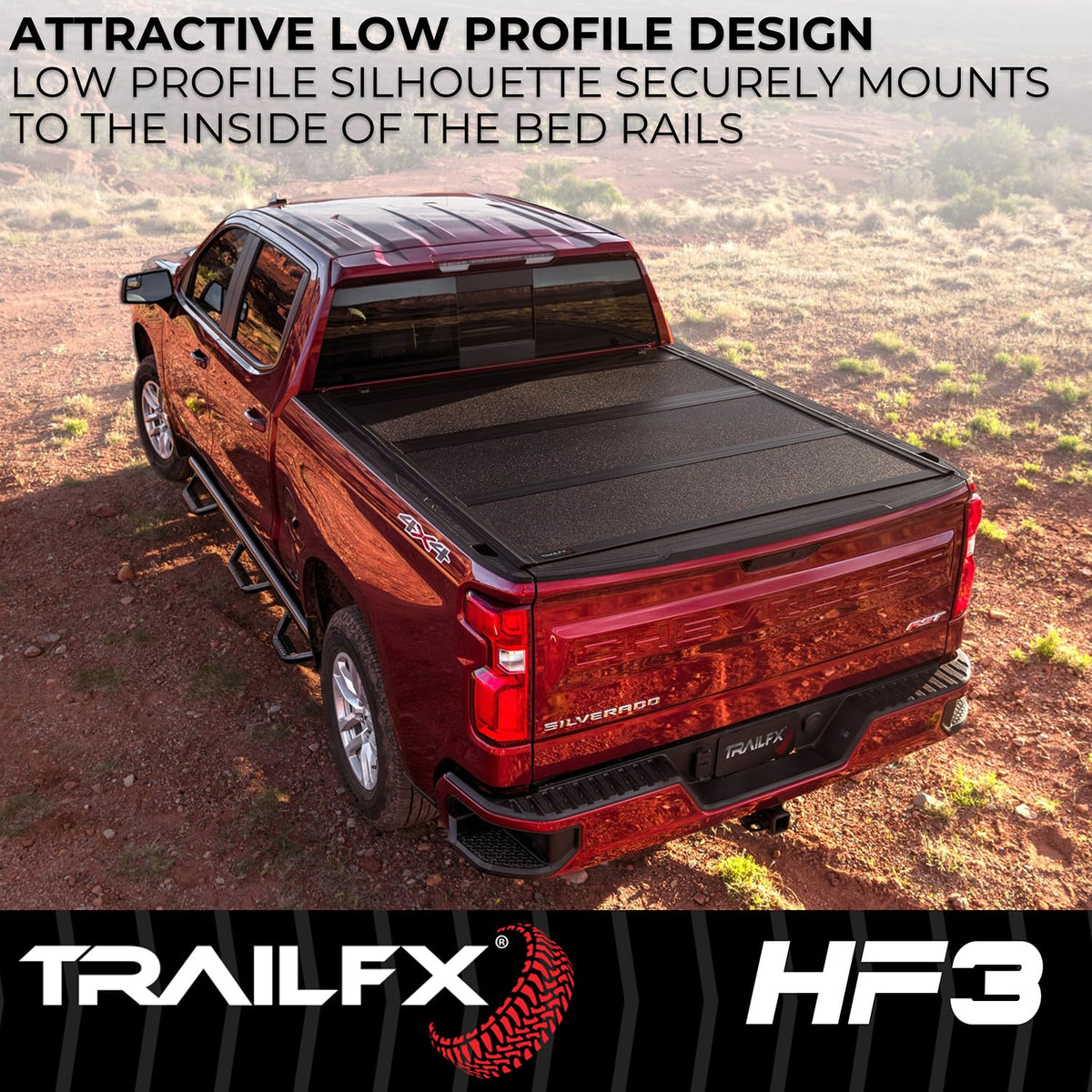Trailfx TFX8009 TrailFX Hard Tri-Fold Truck Bed Tonneau Cover Fits 2022-2025 Nissan Frontier 5 Foot Bed Gloss Black Aluminum Low Profile Lockable 3-Panel Folding Design TrailFX TFX8009 HF3