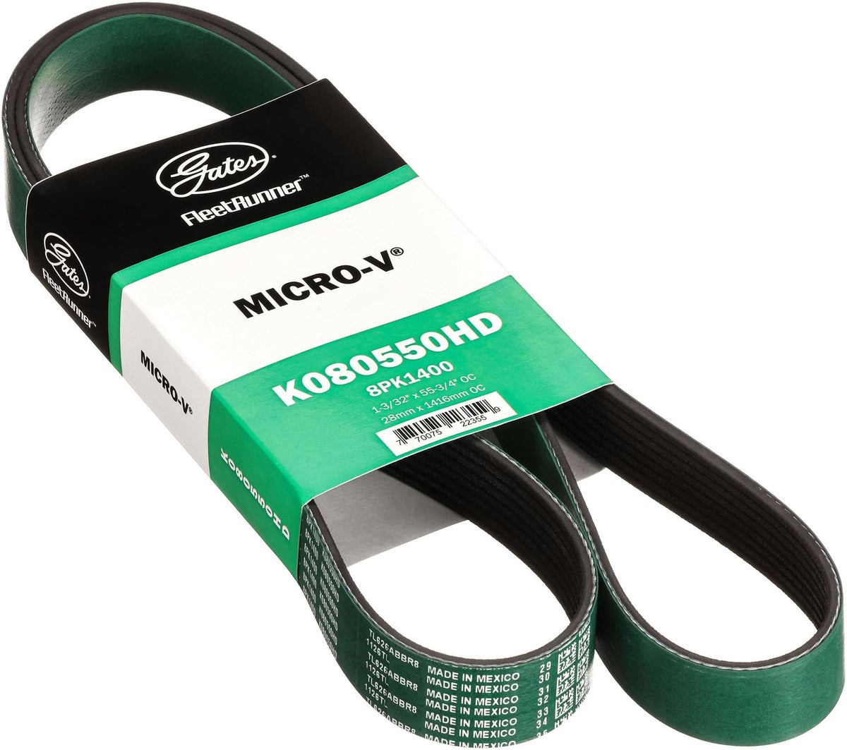 Gates K080550HD FleetRunner Micro-V Serpentine Drive Belt