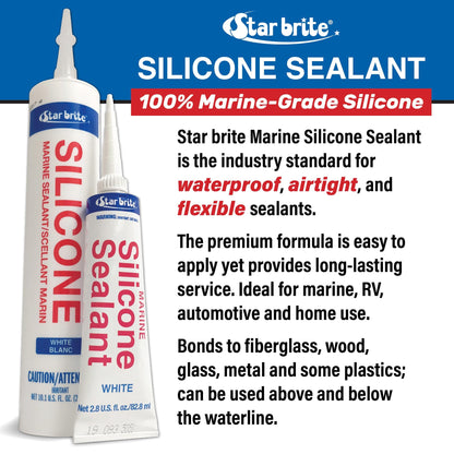 STAR BRITE 082102P STAR BRITE Marine Silicone Sealant White - Waterproof