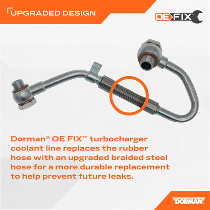 DORMAN 667-562 Dorman Improved Design 667-562 Turbocharger Coolant Feed Line Compatible with Select Jeep/Ram Models (OE FIX)