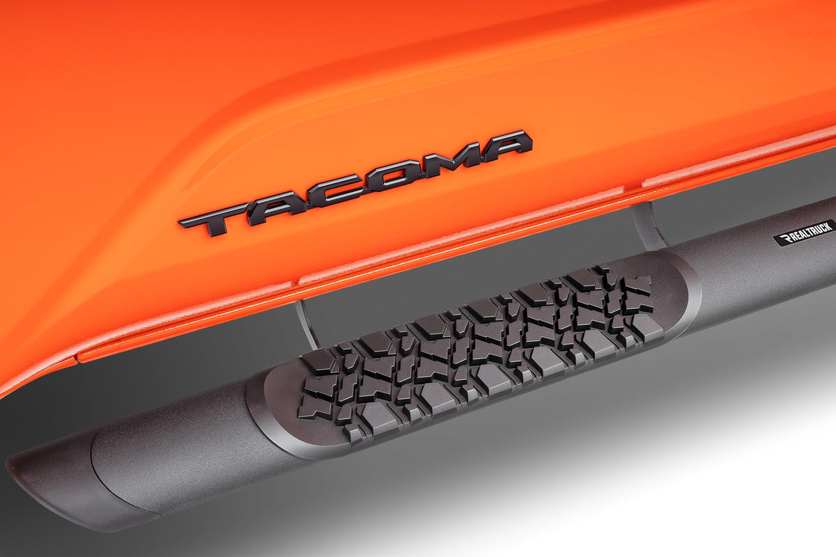 GO RHINO V3443280T Go Rhino V-Series V3 Sidesteps & Brackets | Cab Length, Aluminum, Textured Black | V3443280T | Fits 2024 Toyota Tacoma Double Cab