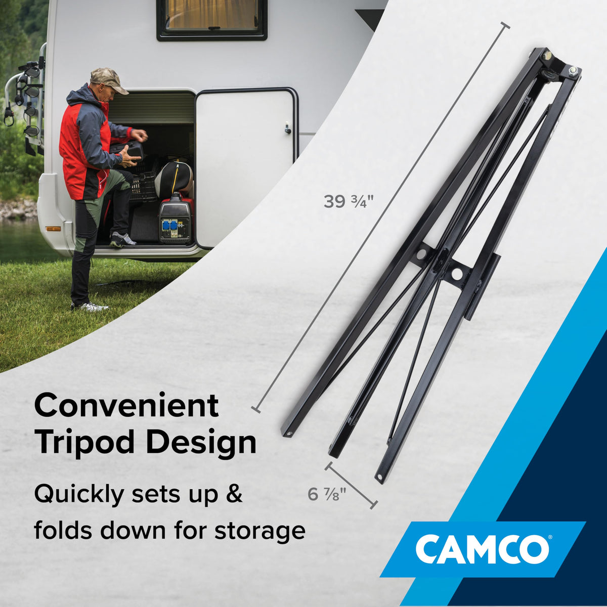 CAMCO 48850 Camco Eaz-Lift Camper & RV Gooseneck Stabilizer Tripod Jack