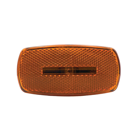 RV DESIGNER L916 RV Designer L916 Amber Oblong Reflex Incandescent Marker Light, Black Base