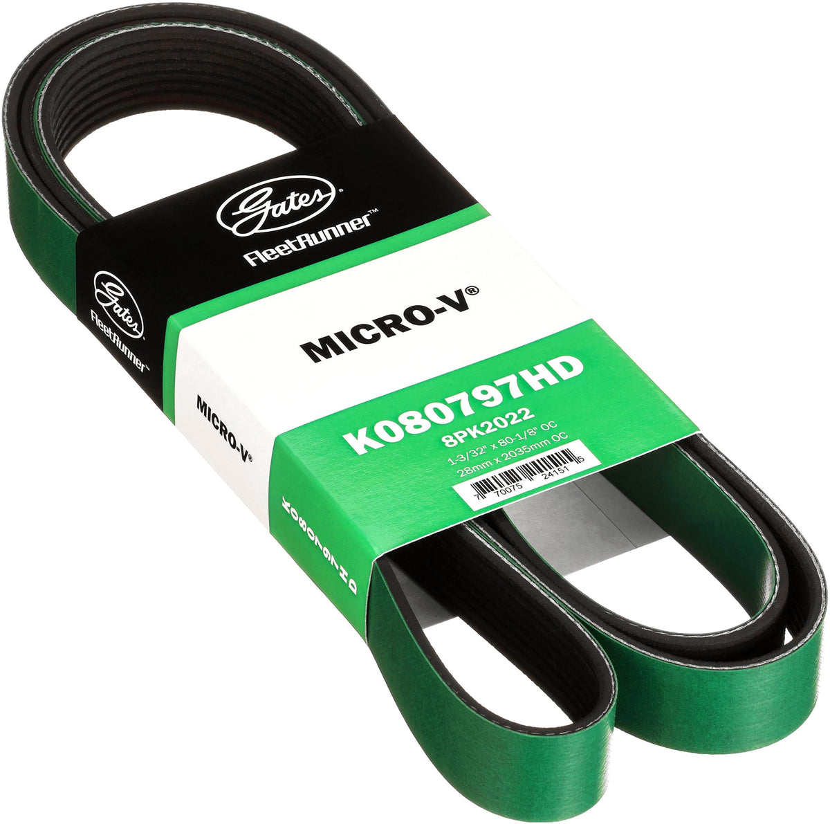 Gates K080797HD FleetRunner Micro-V Serpentine Drive Belt