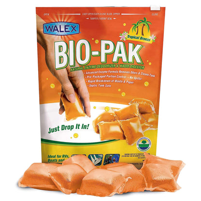 WALEX BIOTROPBG Walex Bio-Pak RV Black Tank Treatment Drop-Ins - Tropical Breeze, 10-Pack