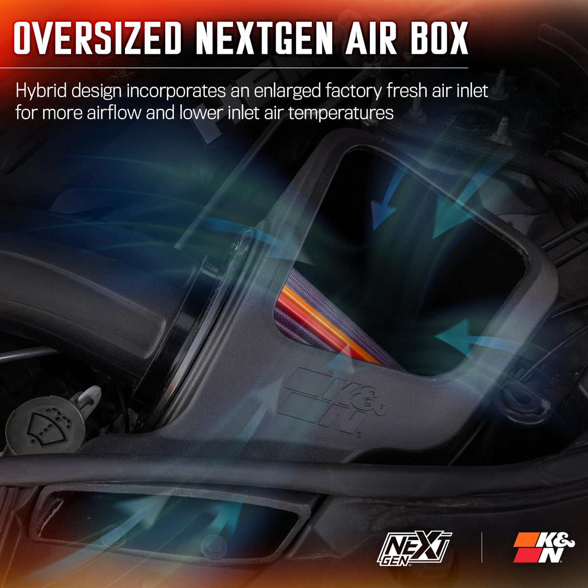 K&N FILTER 50-1563 K&N NextGen Cold Air Intake System: High-Flow Cotton Filter: Compatible with 2011-2026 DODGE/JEEP: Durango, Grand Cherokee, 50-1563