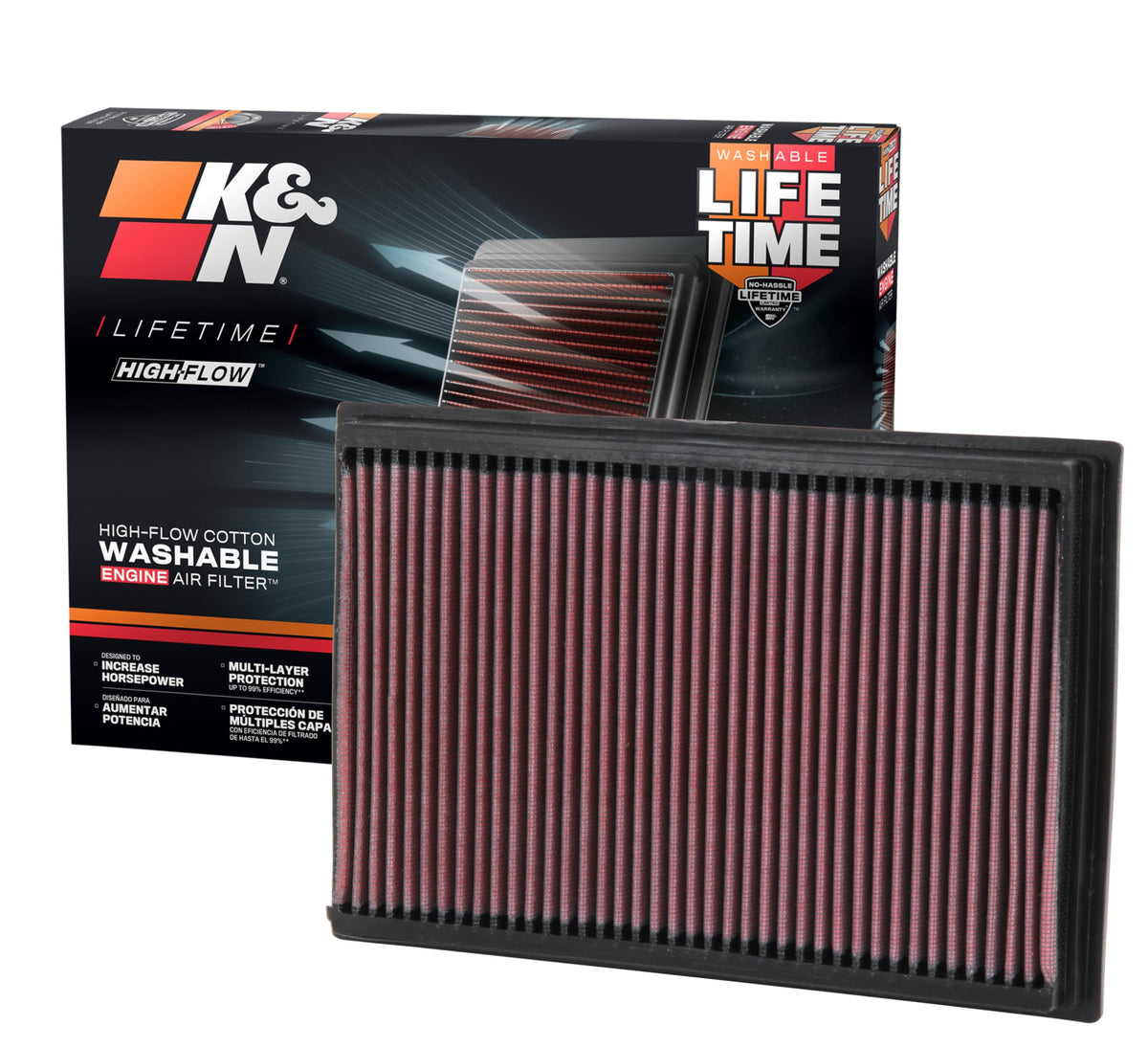 K&N FILTER 33-2272 K&N High-Flow Original Lifetime Engine Air Filter: Increase Power: Premium, Washable: Compatible with 1992-2011 FORD/LINCOLN/MERCURY: Crown Victoria, Town Car, Grand Marquis, Marauder, 33-2272