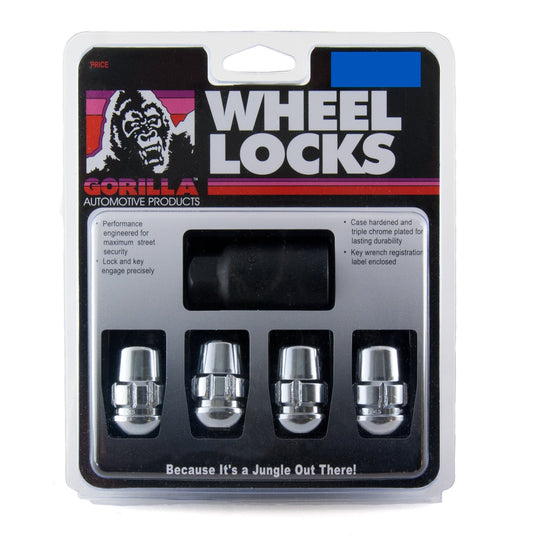 GORILLA 38431XL Gorilla Automotive Products 38431XL Chrome Wheel Lock, Set of 4 (Seat 12mm x 1.50 Thread Size)