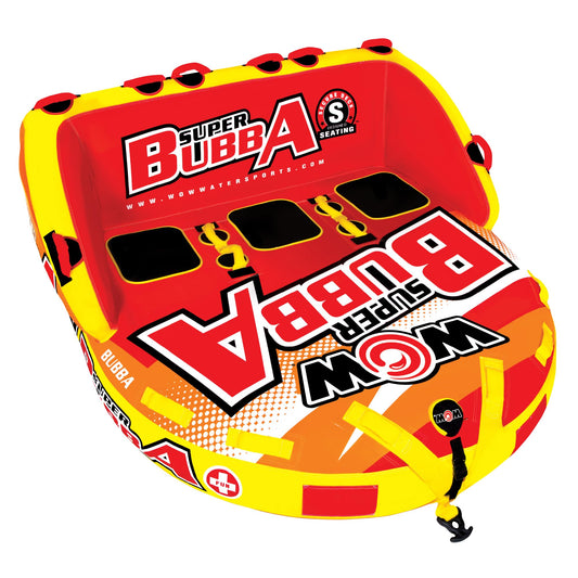 WOW SPORTS 17-1060 WOW Sports Super Bubba Hi-Vis Towable Deck Tube - 1-3 Person