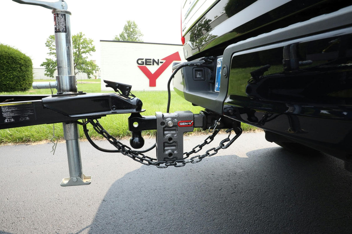 GEN-Y HITCH GH-624 GEN-Y Hitch GH-624 MEGA-Duty 2.5" Shank 9" Drop 3K TW 21K Hitch and GH-061 Dual-Ball and GH-062 Pintle Lock
