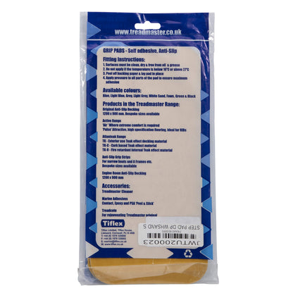 LEWMAR JWTU200023 Lewmar Treadmaster Diamond Step Pad, Size 1, Measures 10-34" W x 5-1/4" D, self-Adhesive Backing, Chemical Resistant Nitrite PVC Construction, 2 Pack, White Sand - 2020212501