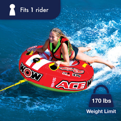 WOW SPORTS 15-1120 WOW Sports Ace Racing Towable Deck Tube - 1 Person