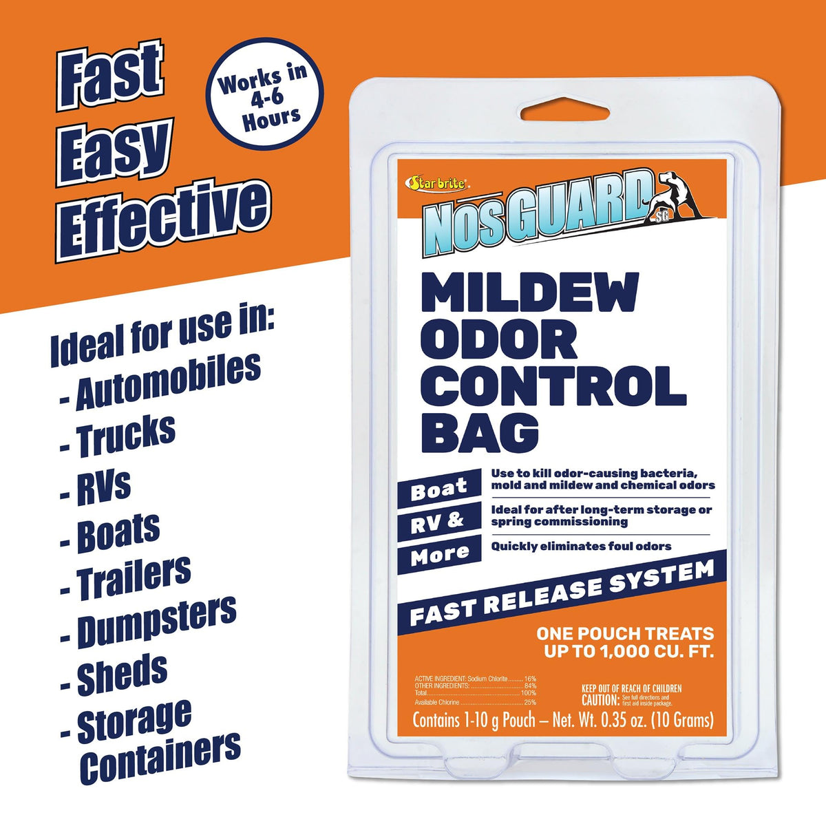 STAR BRITE 089970 STAR BRITE Nos Guard SG Mold/Mildew Odor Control, Slow Release
