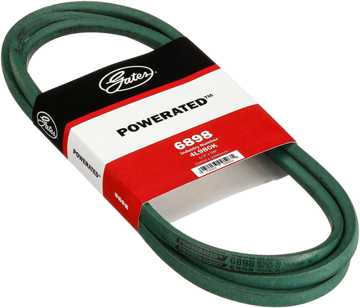 Gates 6898 PoweRated V-Belt, 4L Section, 1/2"" Width
