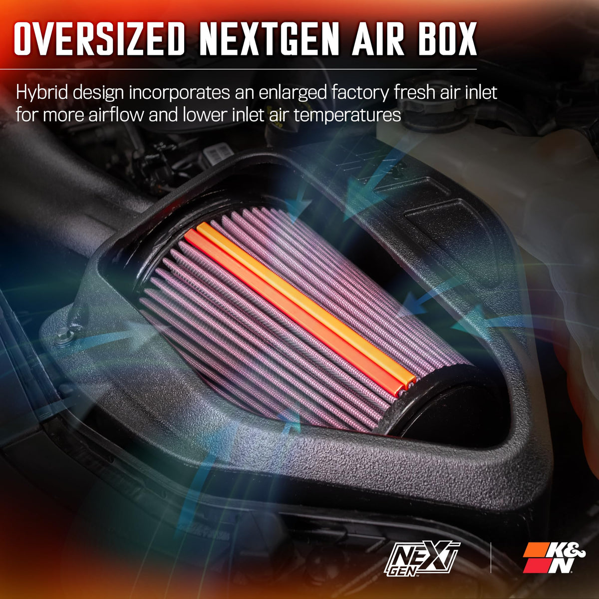 K&N FILTER 50-2544 K&N NextGen Cold Air Intake System: High-Flow Cotton Filter: Compatible with 2011-2023 Dodge/Chrysler: Challenger, Charger, 300, 300C, 50-2544