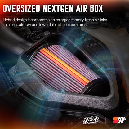 K&N FILTER 50-2544 K&N NextGen Cold Air Intake System: High-Flow Cotton Filter: Compatible with 2011-2023 Dodge/Chrysler: Challenger, Charger, 300, 300C, 50-2544