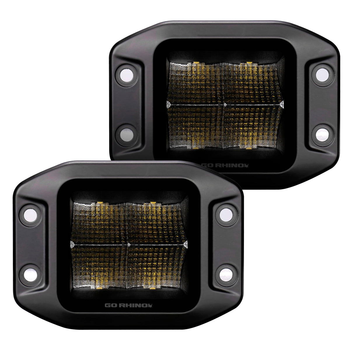GO RHINO 750400321SCF Go Rhino - 750400321SCF - BLACKOUT SERIES LIGHTS- PAIR OF 3X3