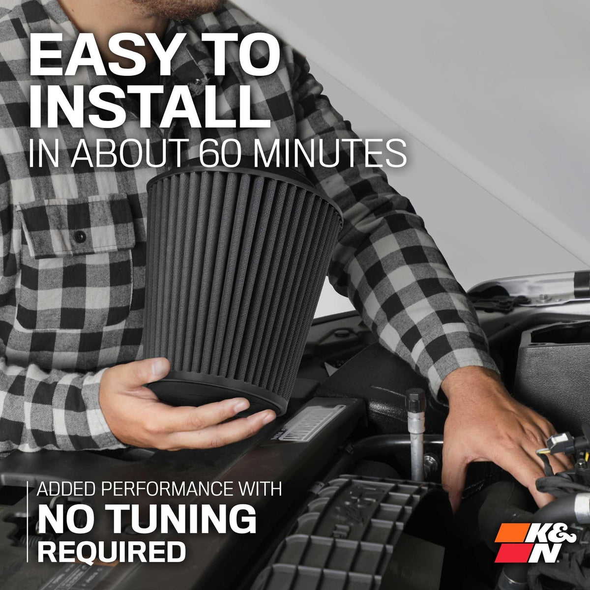 K&N 71-3070 Cold Air Intake System: Dry-Flow Air Filter
