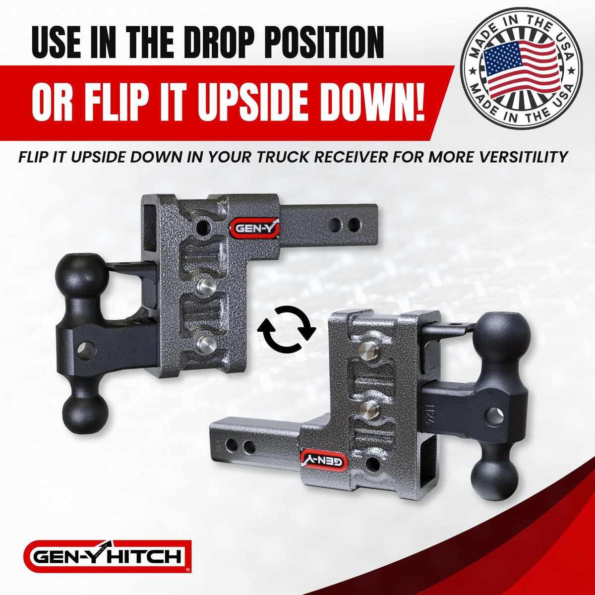 GEN-Y HITCH GH-325 GEN-Y Hitch Mega-Duty 10" Drop Hitch Ball Mount 2" Receiver 10,000 lbs USA