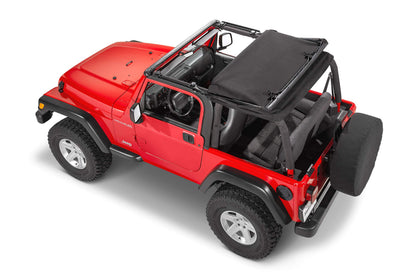 MASTERTOP 15501224 MasterTop SkyMaster Complete Fastback Soft Top in Black Twill|Works or is compatible with 1997-2006 Jeep TJ Wrangler|Includes all hardware and Fabric for a complete install|15501324
