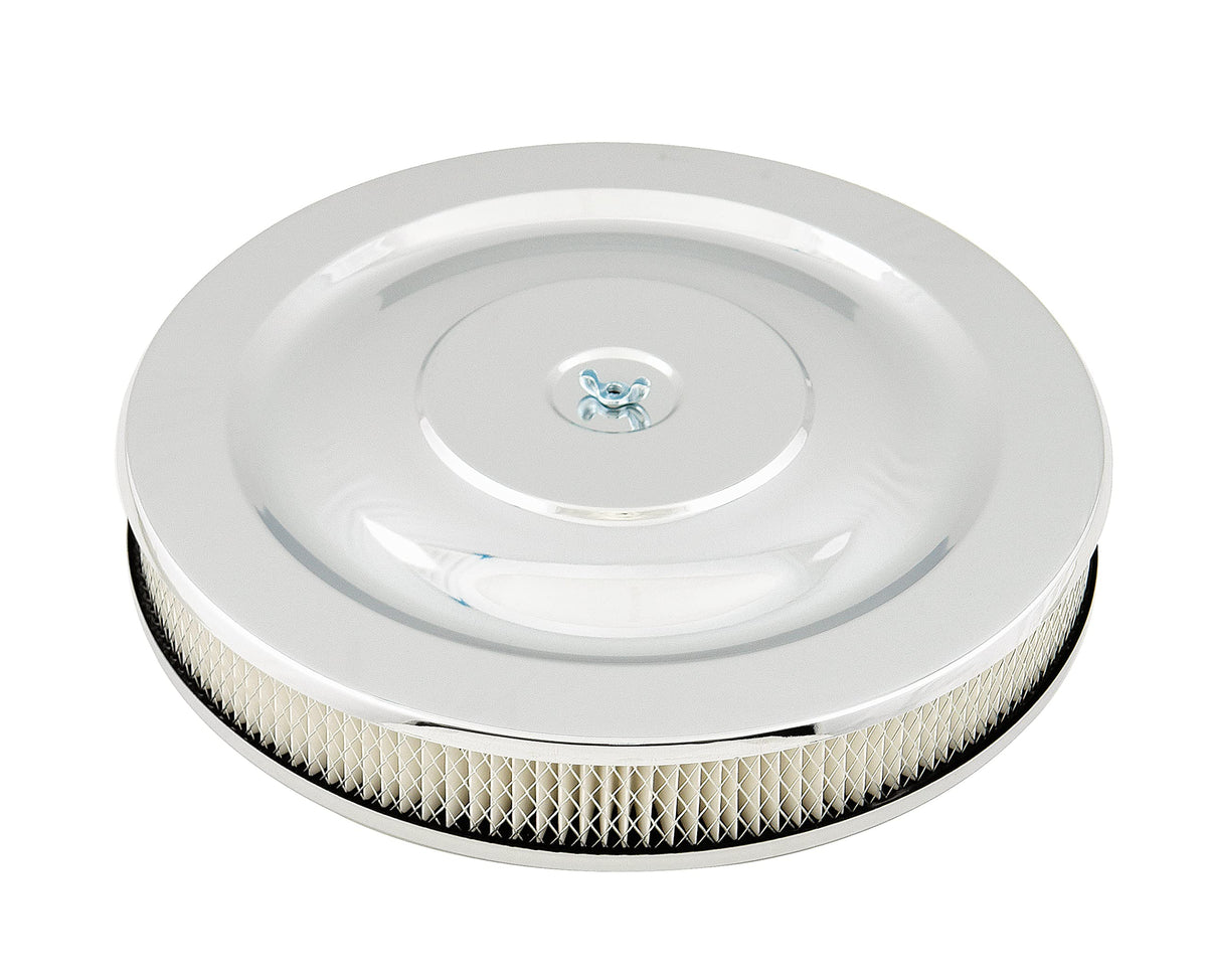 MR GASKET 1480 Mr. Gasket 1480 Air Cleaner - 14 Inch Diameter x 2-1/4 Inch Tall - Chrome