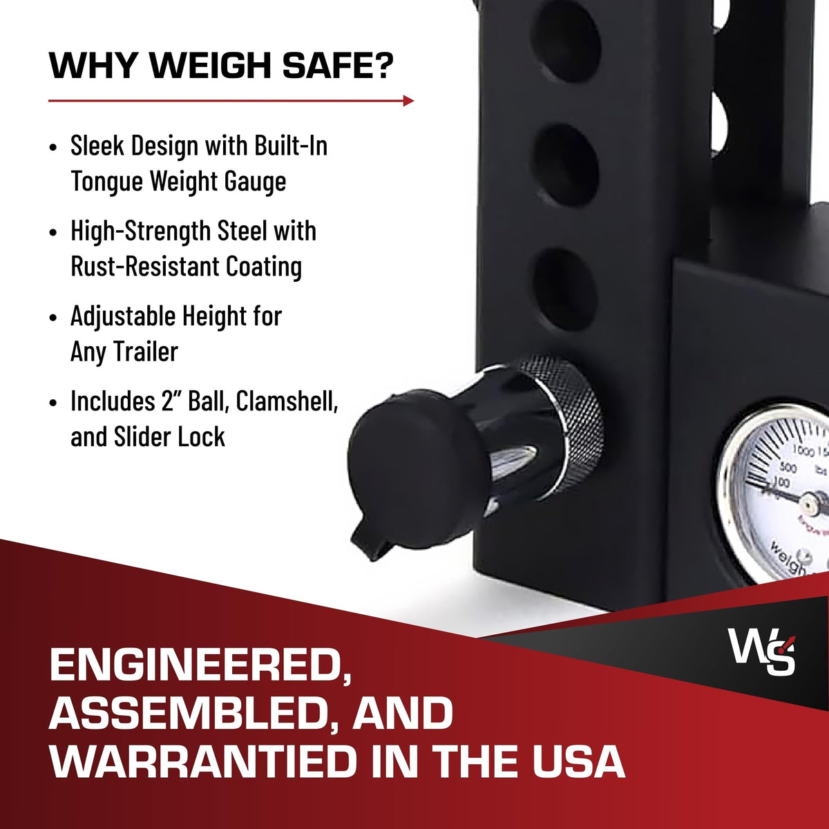 WEIGH SAFE AWS4-2 Weigh Safe AWS4-2 WS AERO HITCH 4' DROP HITCH W/ 2'