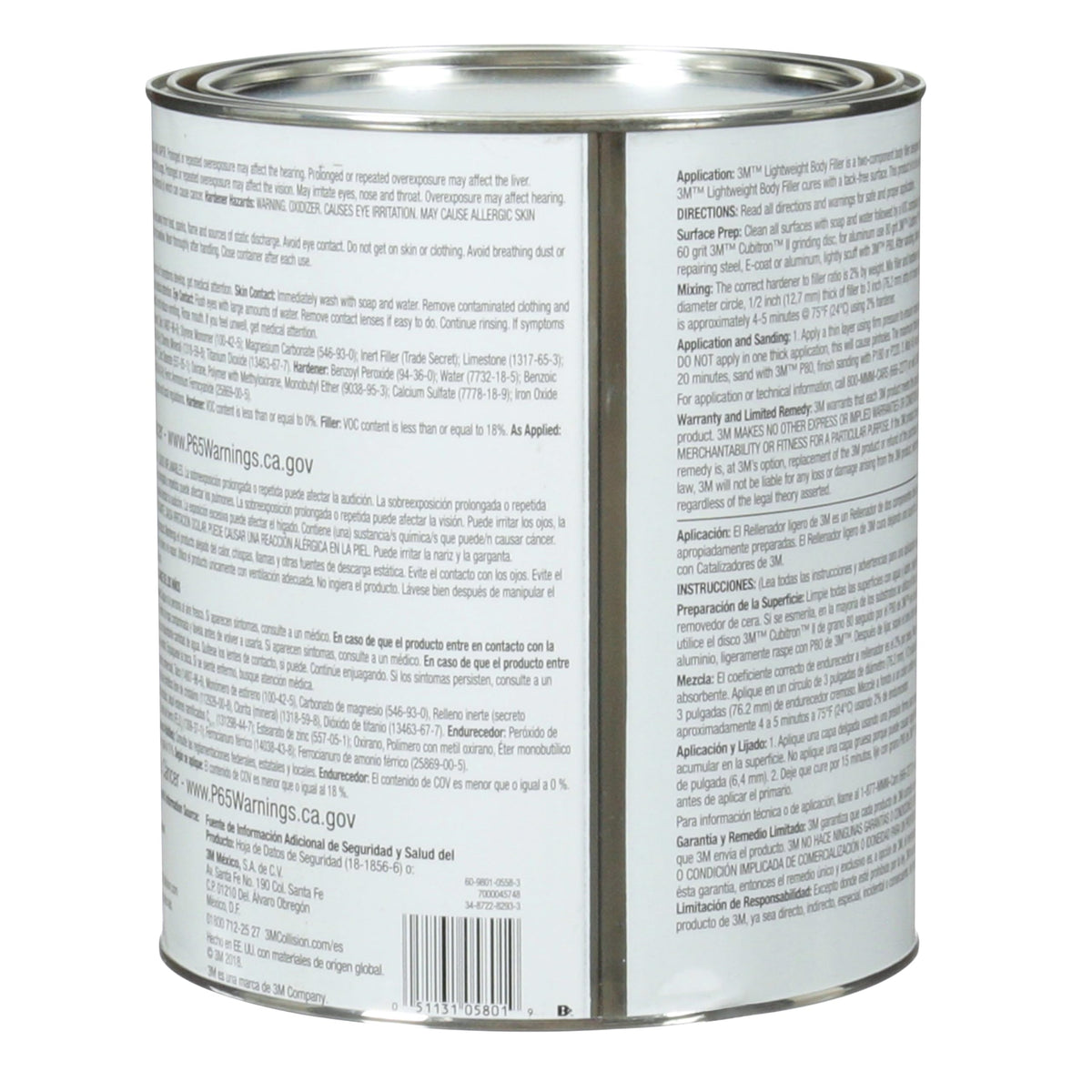 3M 05801 3M Lightweight Body Filler, 05801, 1 Gallon