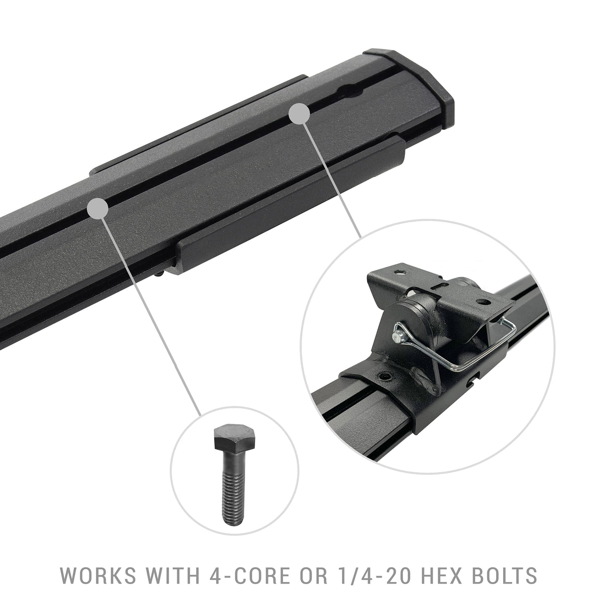 GO RHINO 5935000T Go Rhino XRS Cross Bars - Bed Rail Kit for Mid-Sized Trucks without Tonneau Covers | Mild Steel, Textured Black | 5935000T | Fits 2005 - 2024 Nissan Frontier & Other Mid-Sized Trucks (See description)