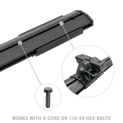 GO RHINO 5935000T Go Rhino XRS Cross Bars - Bed Rail Kit for Mid-Sized Trucks without Tonneau Covers | Mild Steel, Textured Black | 5935000T | Fits 2005 - 2024 Nissan Frontier & Other Mid-Sized Trucks (See description)