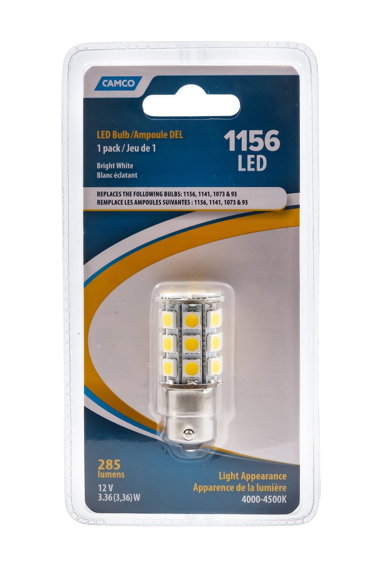 CAMCO 54605 Camco Camper & RV LED Replacement Bulb – Features 27 Individual Lights for a Bright White Light – 12 Volt Bulb – 1-Pack (54605)