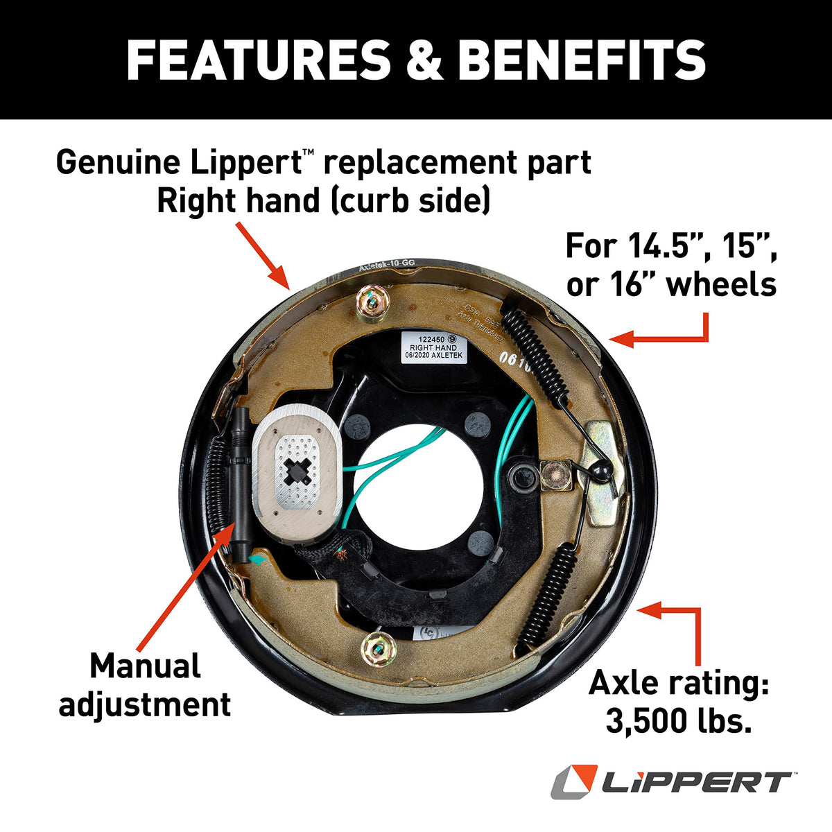 Lippert 298274 Components Replacement Electric Brake Assembly