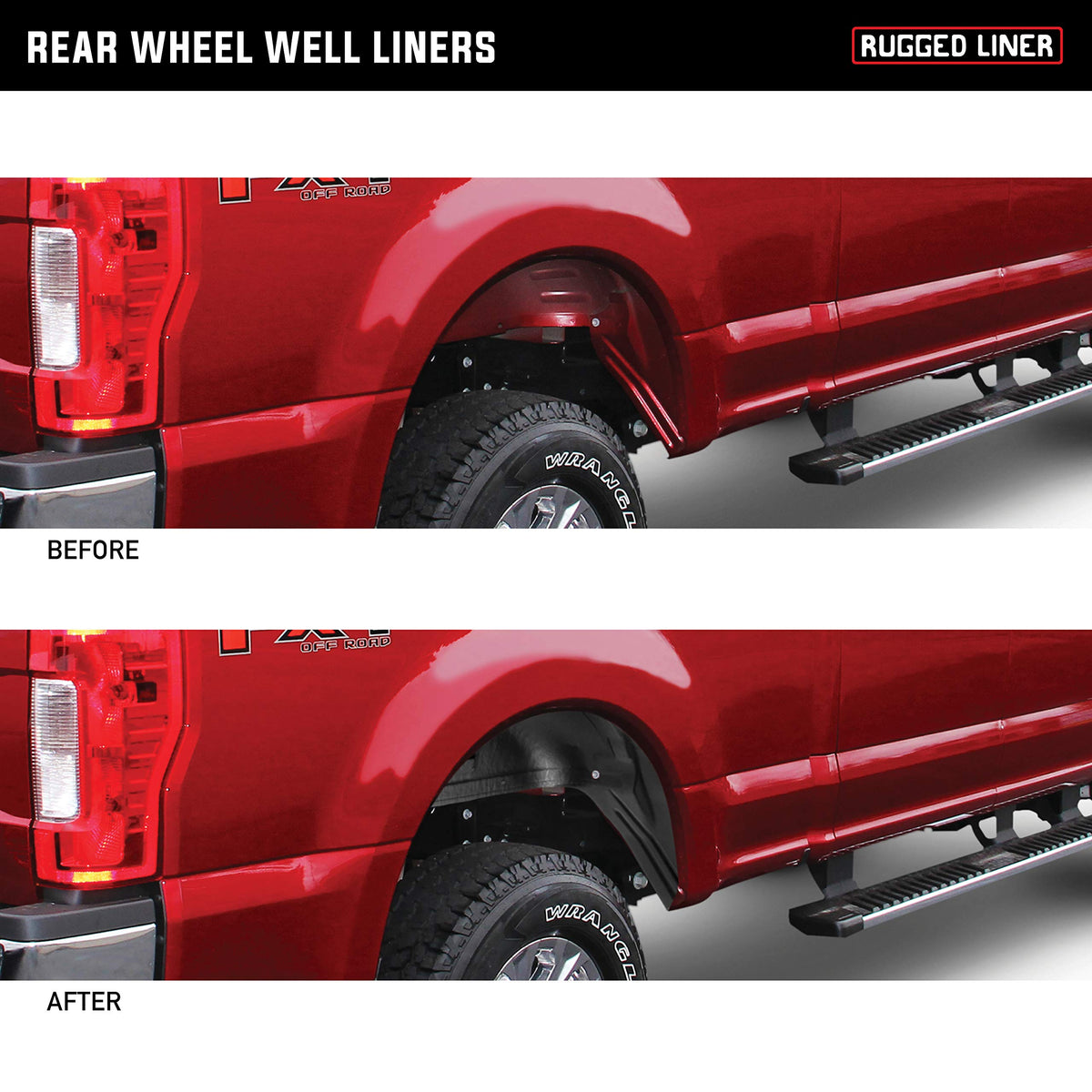 RUGGED LINER WWC19 Rugged Liner Rear Wheel Well Liner | WWC19 | Fits 2017 - 2022 Chevy Silverado 1500 (will not fit dually or w/5th wheel)