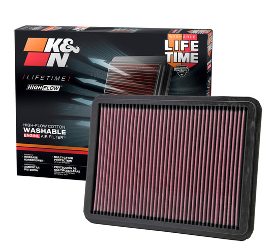 K&N FILTER 33-2144 K&N High-Flow Original Lifetime Engine Air Filter: Increase Power: Premium, Washable: Compatible with 2000-2010 Lexus/Toyota: GX470, 4Runner, land Cruiser, Sequioa, Tundra, 33-2144