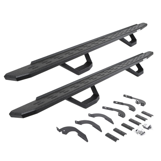 GO RHINO 6964298720T Go Rhino RB30 Running Boards, Brackets, & 2 Pair of Drop Steps | Galvanized Steel, Protective Bedliner Coating | 6964298720T | Fits 2005-2023 Toyota Tacoma Double Cab Pickup
