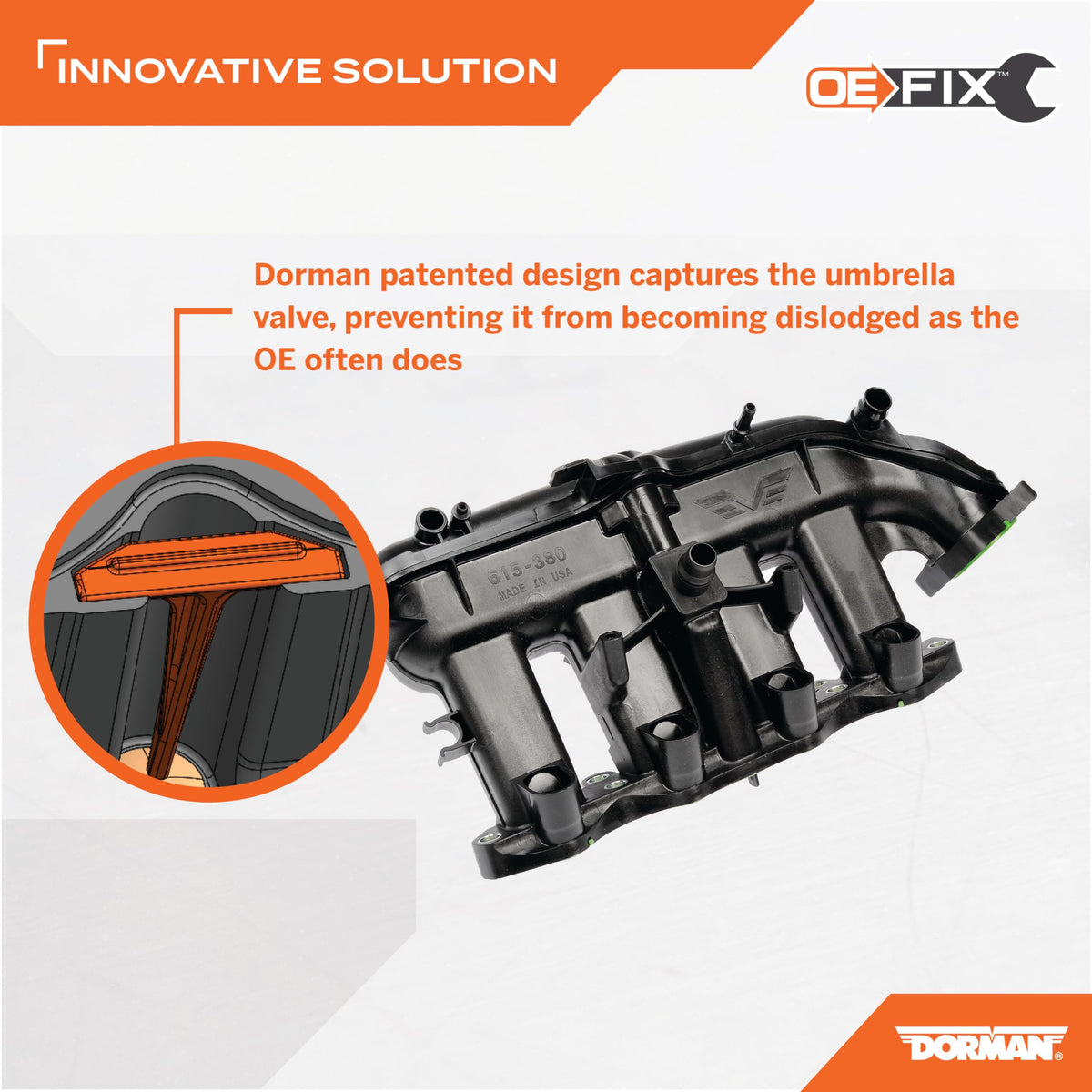 DORMAN 615-380 Dorman 615-380 Patented Plastic Intake Manifold - Includes Gaskets Compatible with Select Buick/Chevrolet Models (OE FIX)