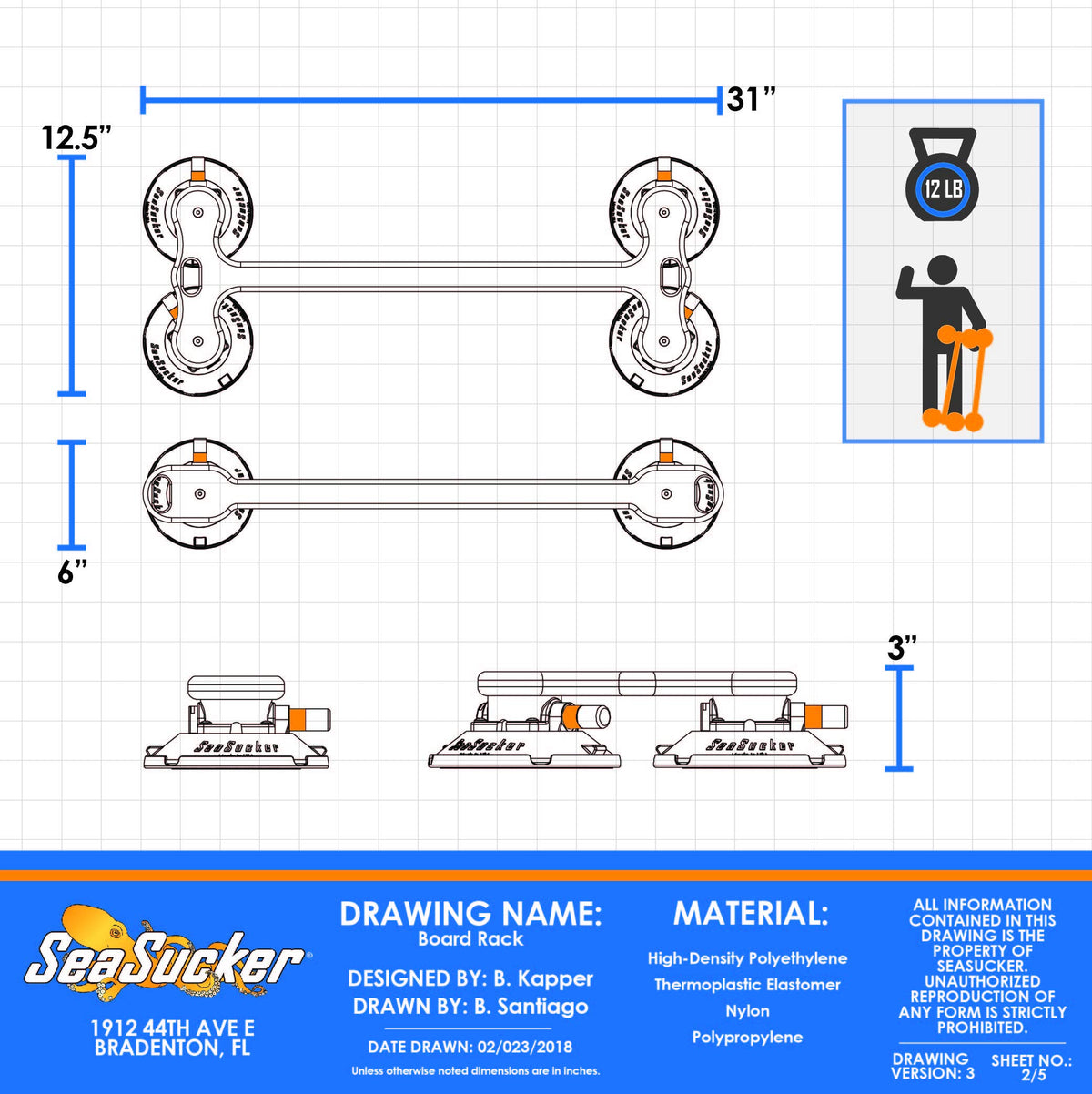 SEASUCKER SP3300 Seasucker SP3300 BOARD RACK