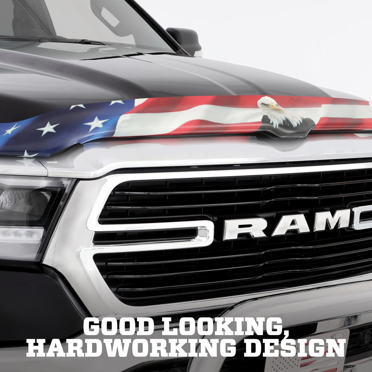 Husky Liners 2818956 Hood Protector w/American Flag High Profile/Bug