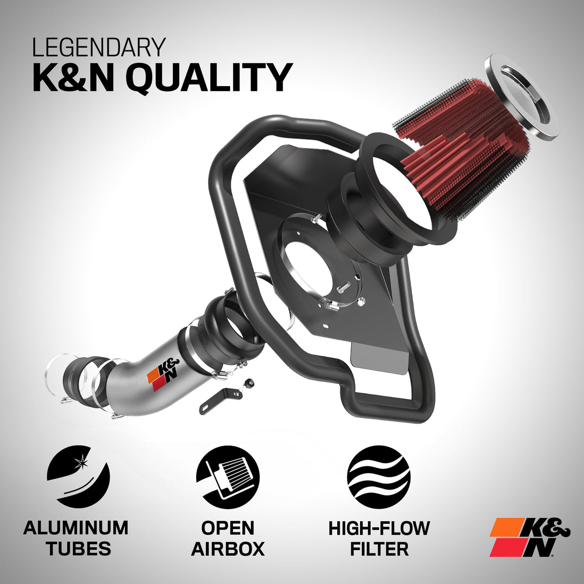 K&N FILTER 69-1210TS K&N Cold Air Intake System: High-Flow Air Filter, Increase Performance & Acceleration: Compatible with 2007-2014 Acura/Honda: TL, Accord, Crosstour, 69-1210TS