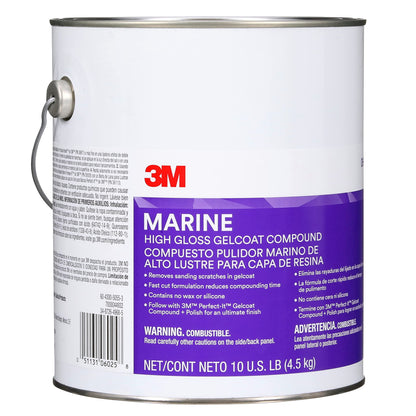 3M 06025 3M Marine High Gloss Gelcoat Compound, 06025, 10 lb, White