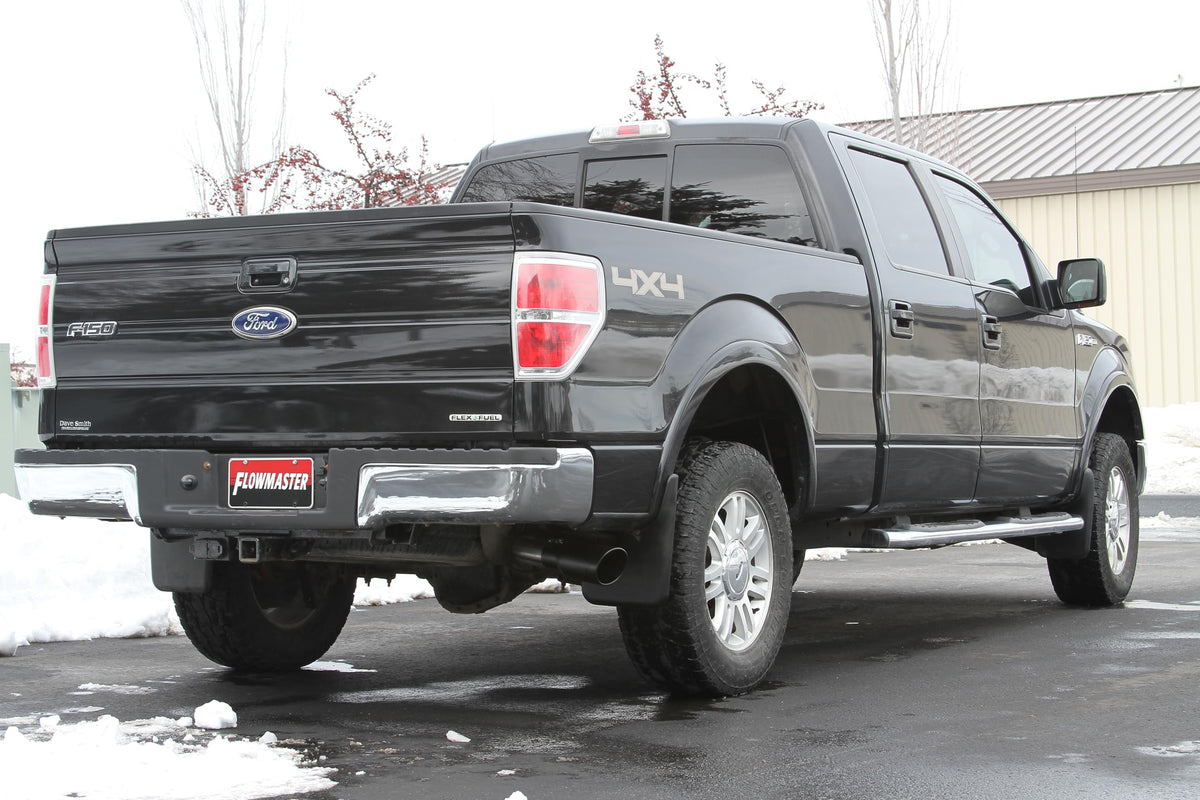 FLOWMASTER 717864 Flowmaster 717864 FlowFX Cat-Back Exhaust Kit 3 Inch 409 Stainless Steel 4.5 Inch Black Ceramic Coated 304 Stainless Steel Tip Compatible with 2009-2014 Ford F-150 3.5L Ecoboost 4.6L 5.0L 5.4L