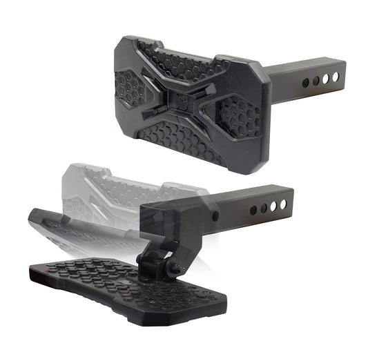 GO RHINO HS2012T Go Rhino HS-20 Recoil Hitch Step | 12" Mild Steel, Textured Black | HS2012T | Fits 2" Receivers
